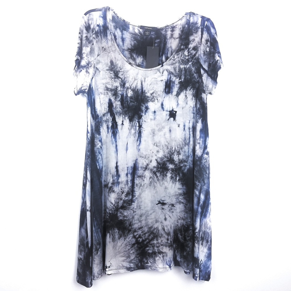 Espresso bohemian tie die tunic shirt- mini dress
